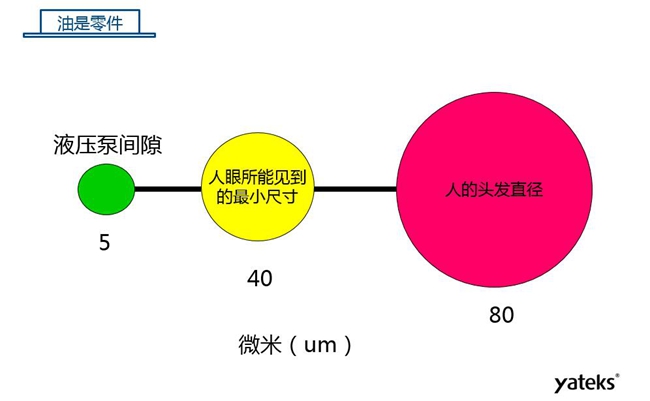 如圖所示是機械設備液壓泵間隙、人眼所能見到的最小尺寸、人的頭發直徑三者之間的對比圖