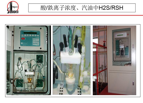 酸/鉄離子濃度、汽油中H2S/RSH